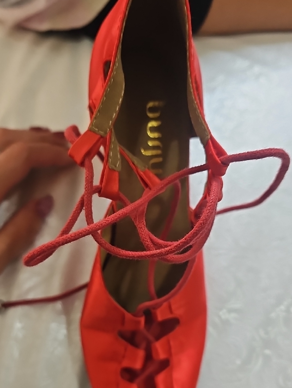 Red Lace-Up Women’s Dancing Pump - Burju Brand